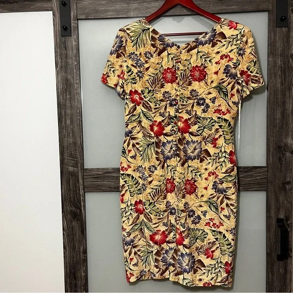 Vintage Maggy London 100% Silk Floral Cottagecore Dress Women's 12 Academia - Picture 2 of 11